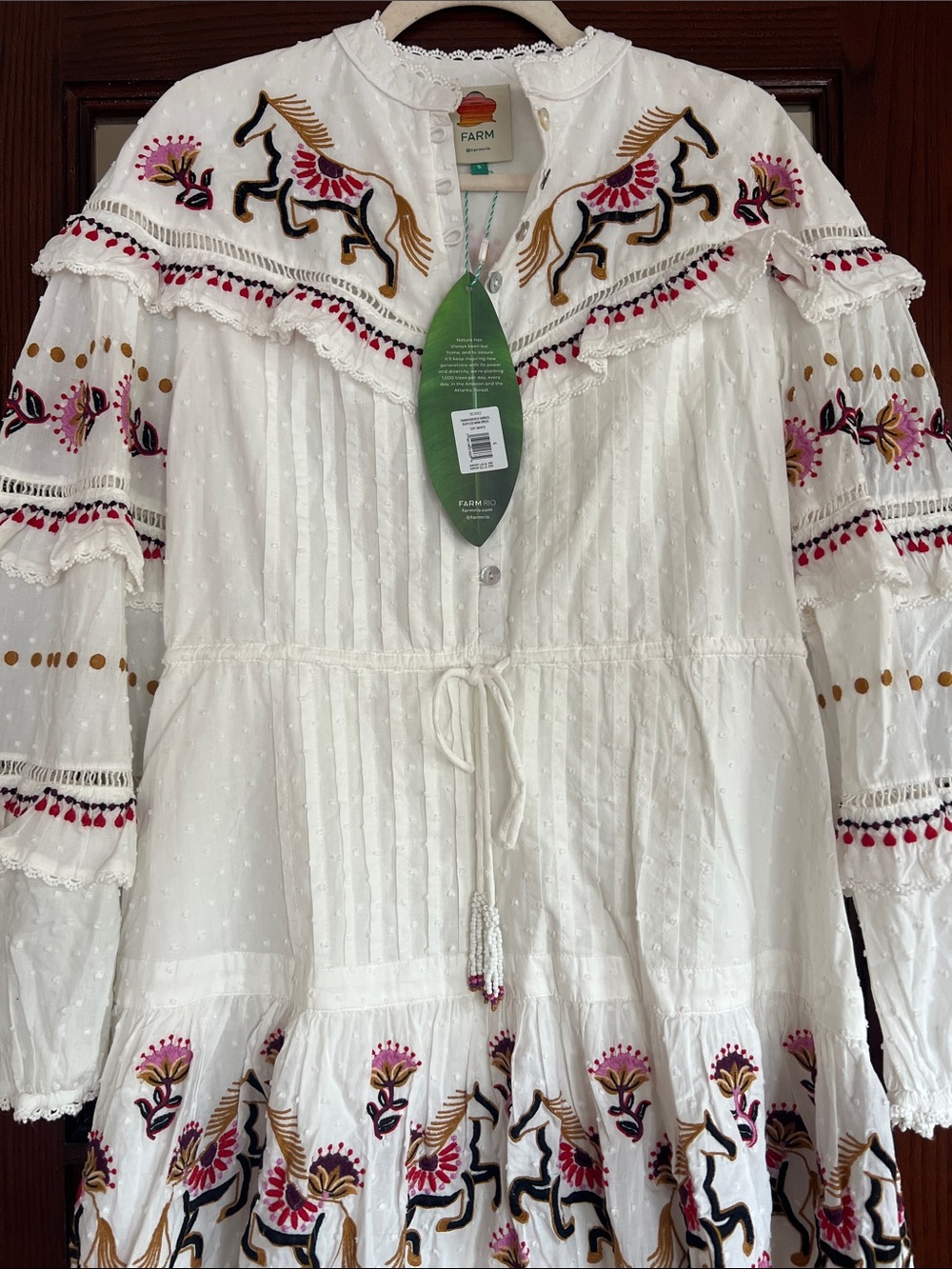 FARM Rio White Embroidered Tunic with Multicolor Horse Motifs - Picture 10 of 10